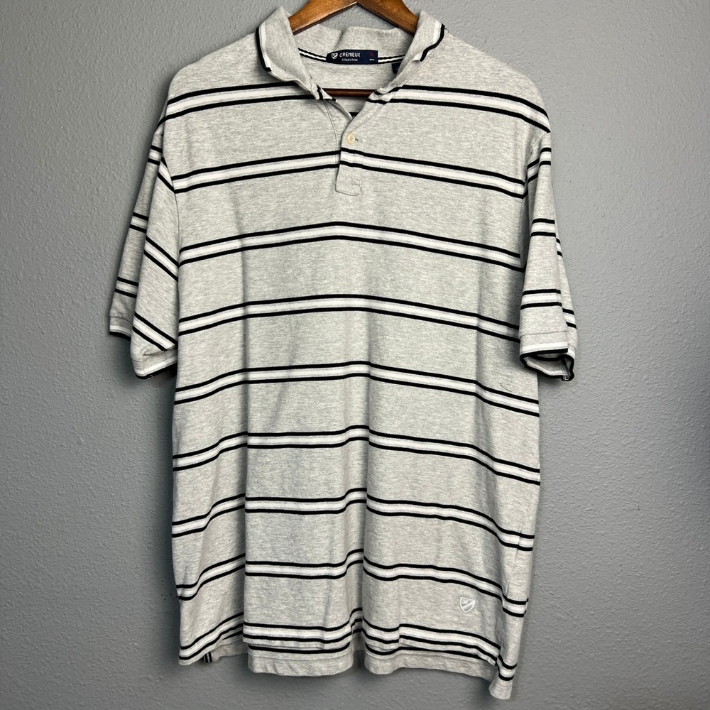Cremieux Striped Polo Shirt Cotton Blend Short Sleeve‎ Casual XL